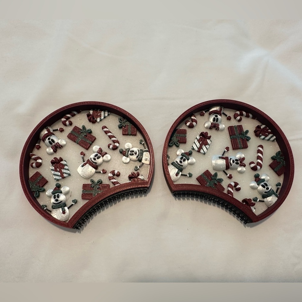 Factory 55 Snowmice Interchangeable Ears - Maroon and Hunter Green